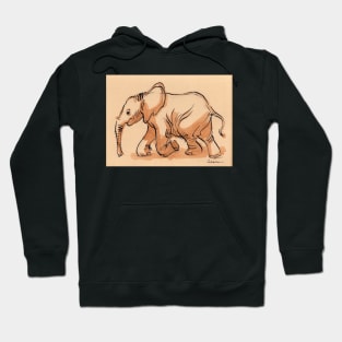 Strolling Along - Elephant Watercolor Painting #23 Hoodie